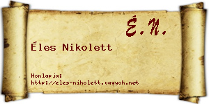Éles Nikolett névjegykártya